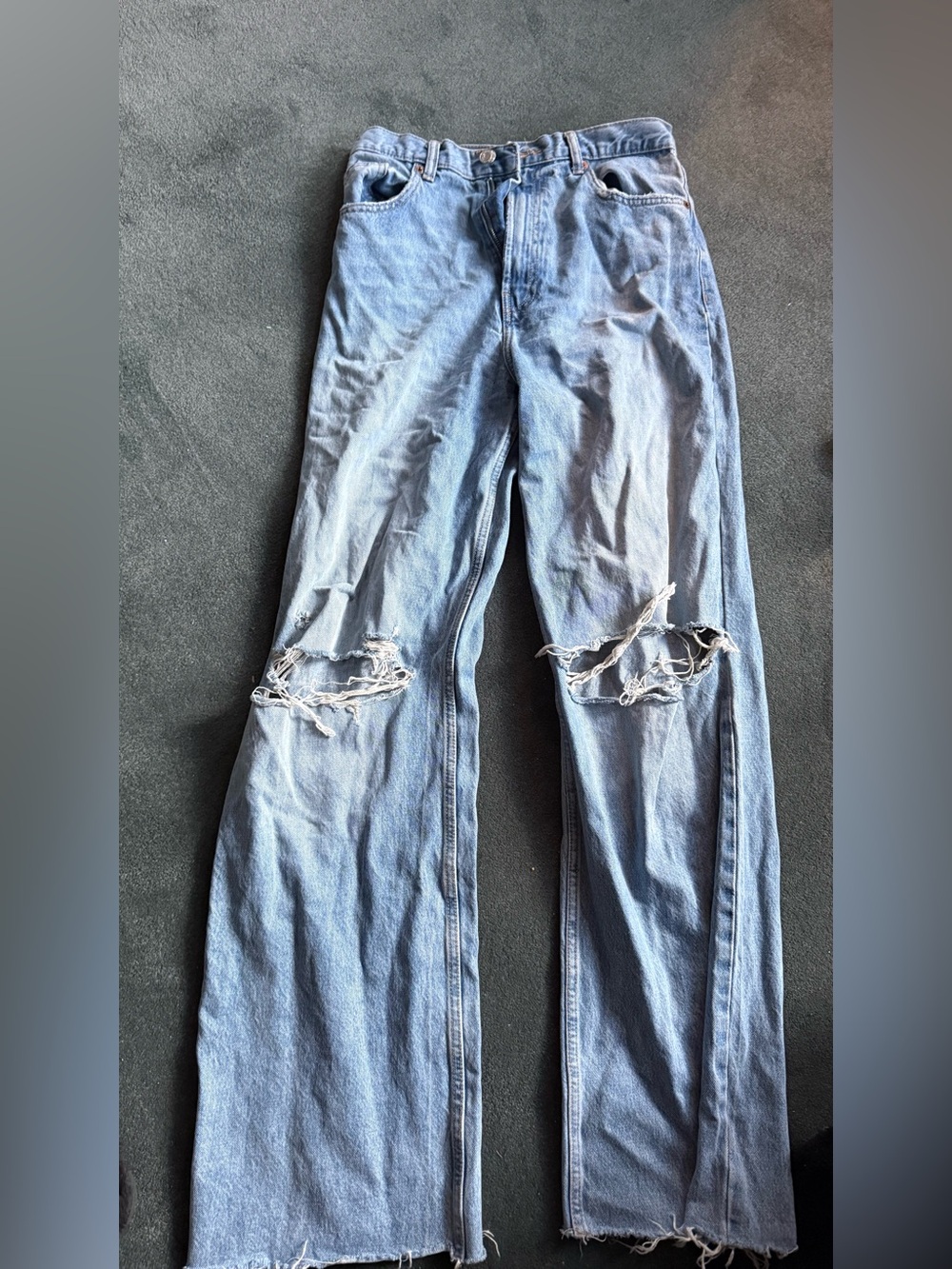 Zara blue wide leg jeans